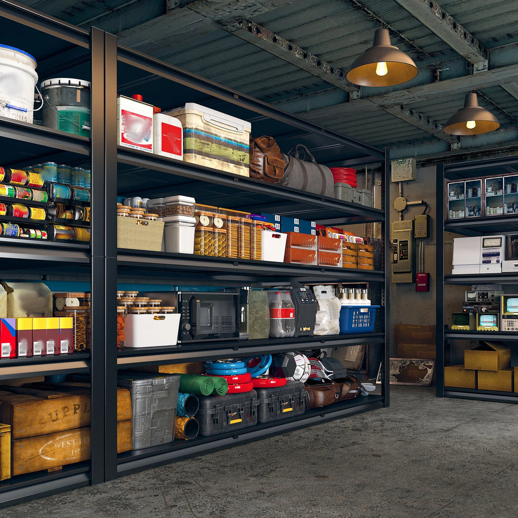 Étagères de garage REIBII 60 po, capacité de 3 000 lb, étagères de rangement robustes et réglables à 5 niveaux, rayonnage métallique, 60 po l x 24 po P x 72 po H
