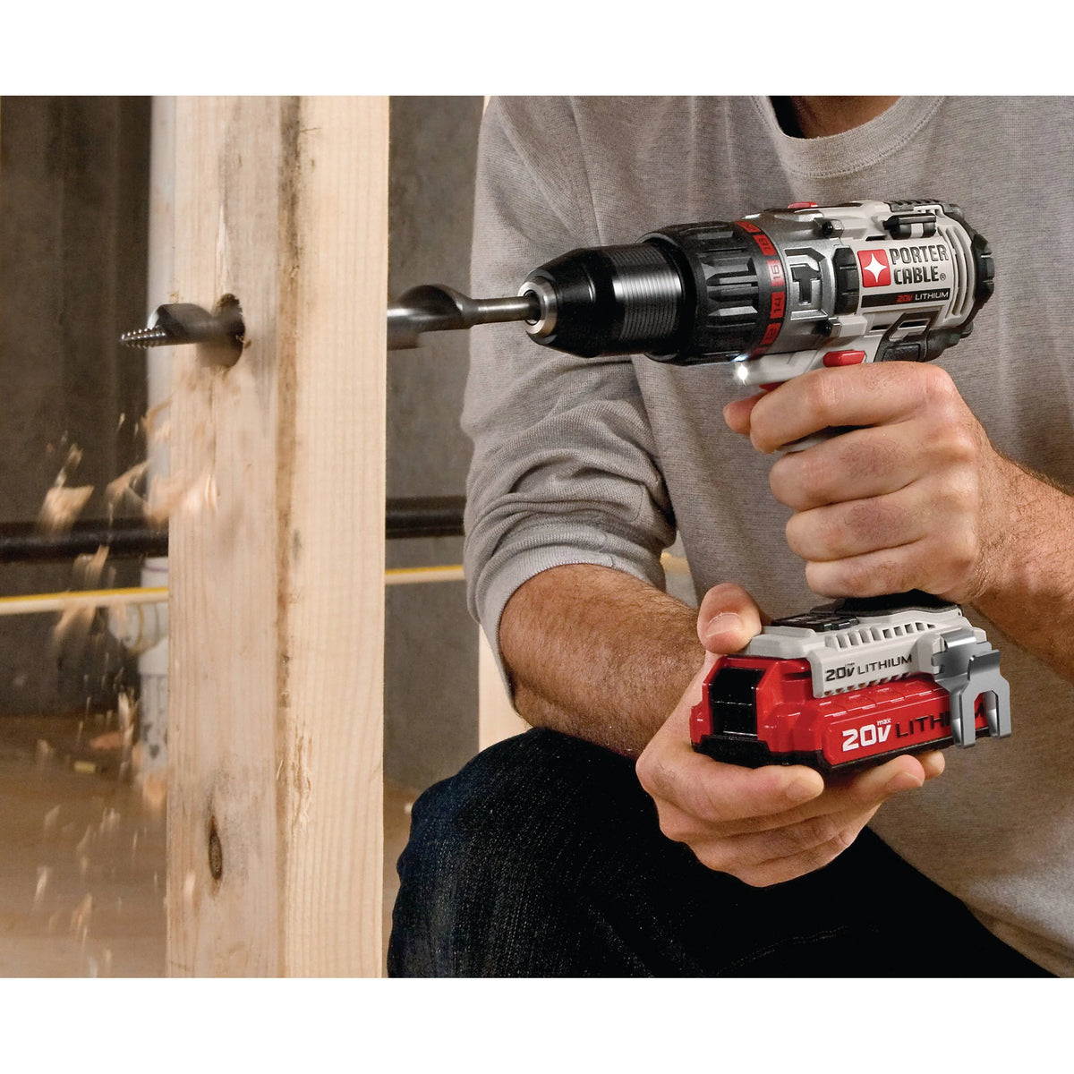 Kit combiné perceuse-visseuse et tourne-chocs sans fil Lithium-Ion 20 Volts Max PORTER CABLE, PCCK602L2