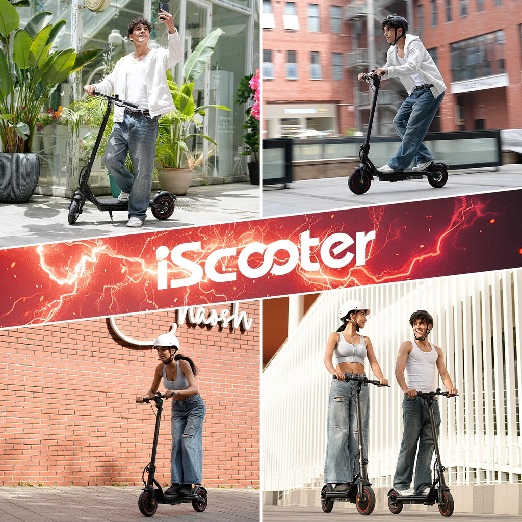 iScooter Electric Scooter Adult, 350W Motor, 21 Miles Long Range, 19 mph & 8.5 Pneumatic tire Folding Commuter Electric Scooter for Adults & Teens, Superior Performance Smart App & Dual Braking