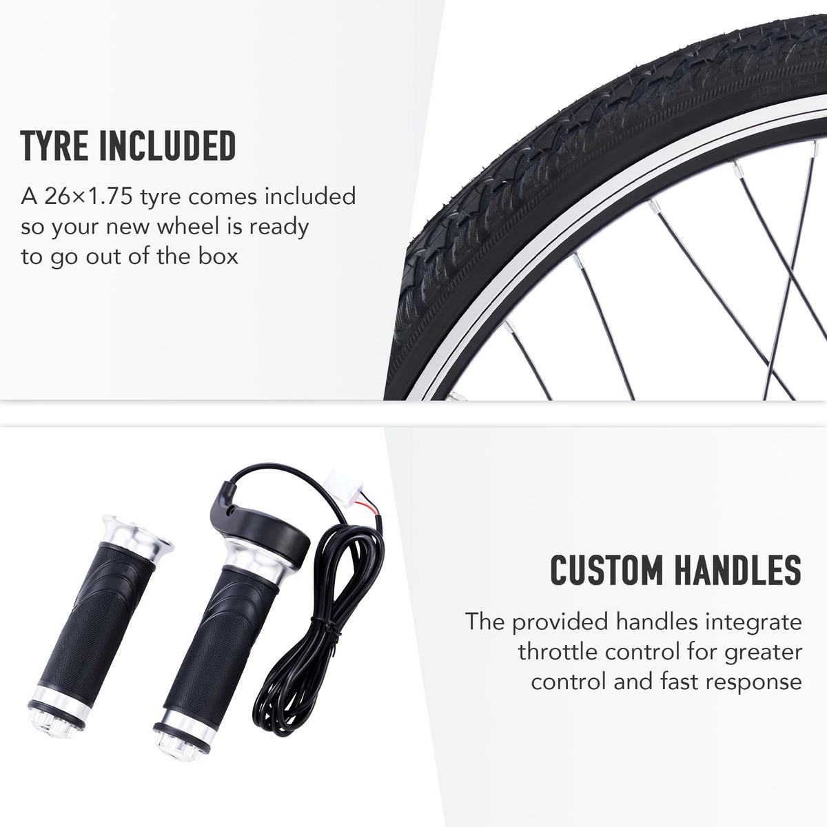 Kit de conversion de vélo électrique Viribus pour roue arrière 26, moteur-roue 1000 W, écran LCD, kit DIY pour vélo électrique