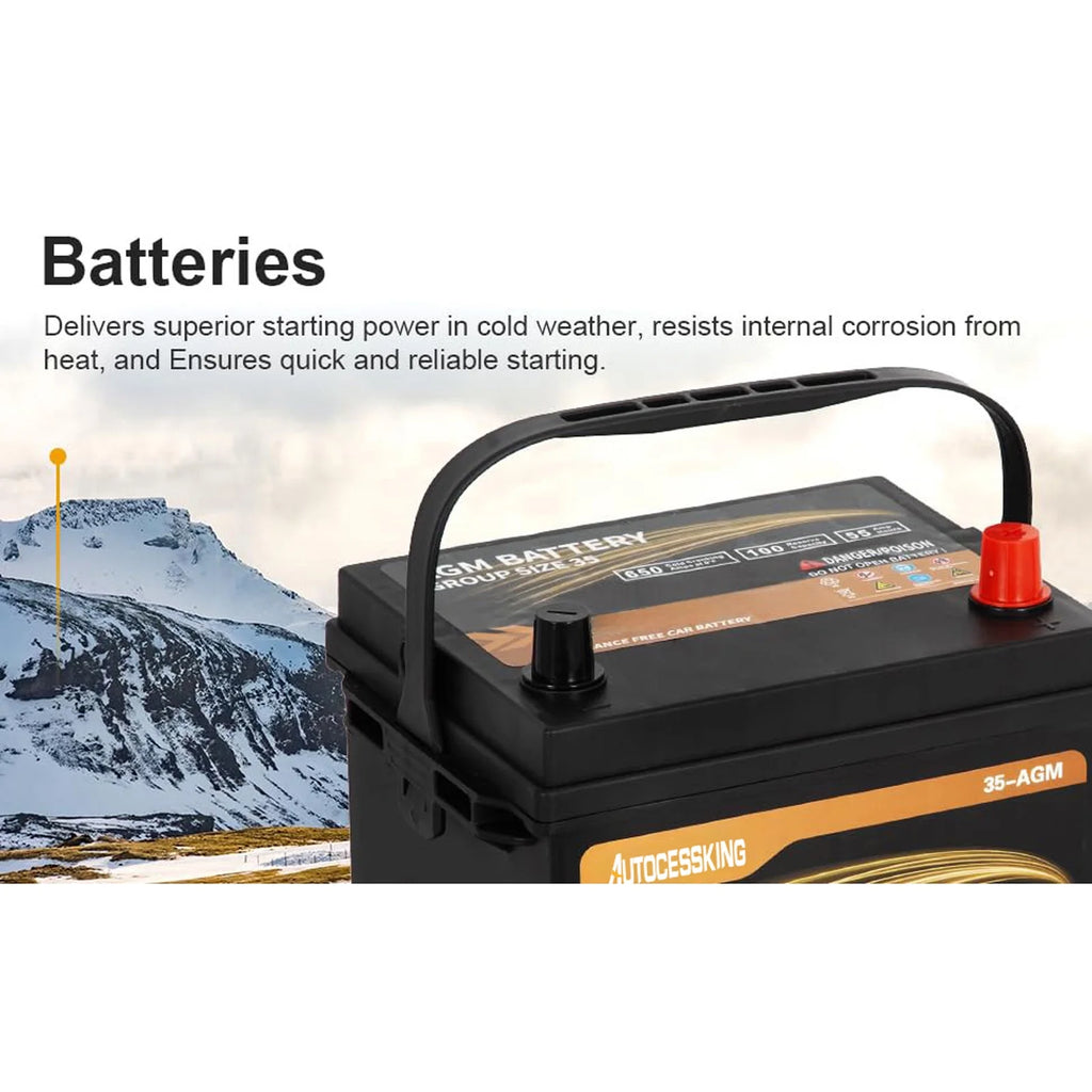 Batterie AGM Autocessking Platinum, batteries rechargeables automobiles groupe 47 pour voiture, 12V H5 680CCA 60Ah 100RC