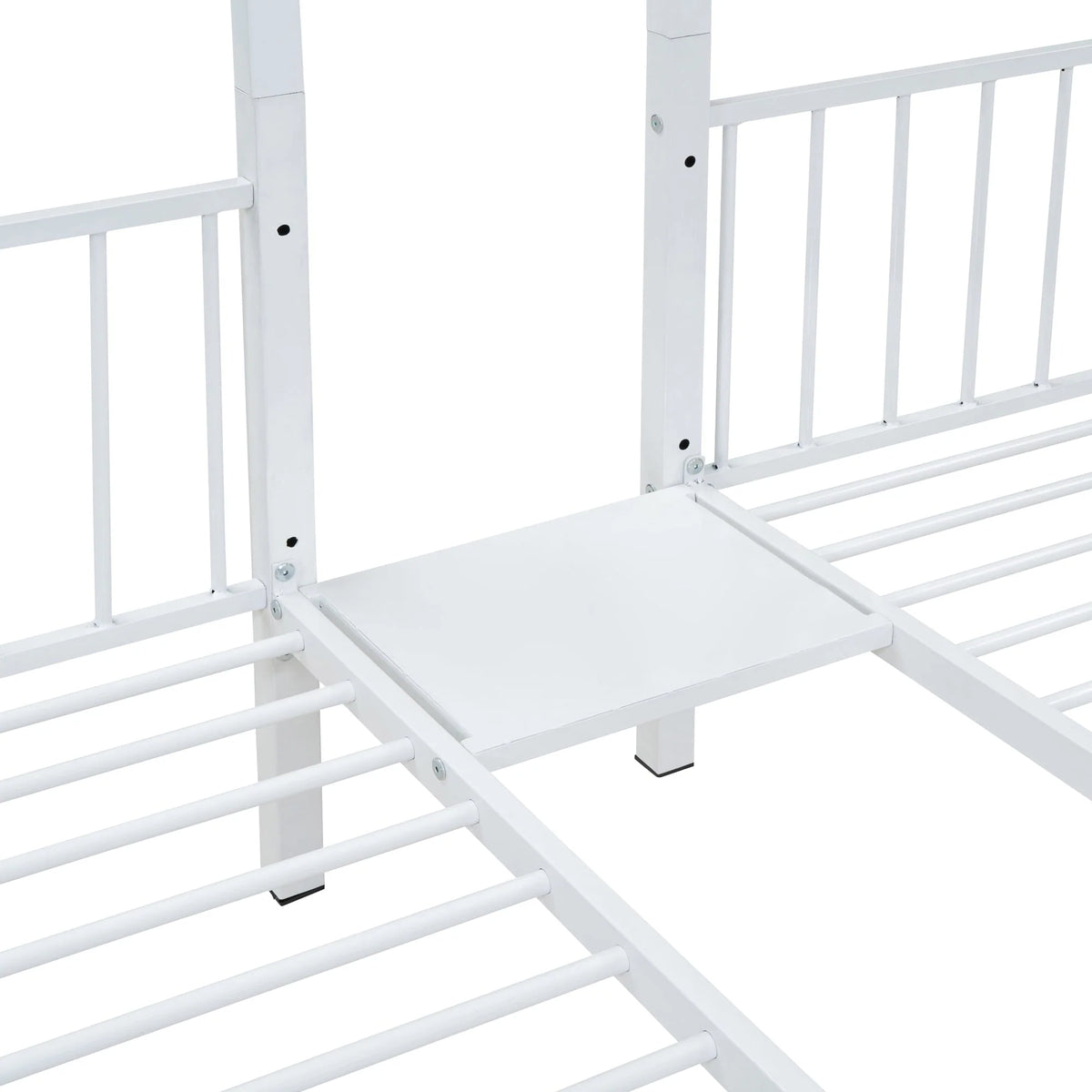 Lit superposé triple Bellemave avec escalier, lit superposé en métal avec lit double au-dessus et deux lits simples en dessous, tiroirs de rangement, robuste, pour 3 enfants, adolescents, garçons et filles (blanc)