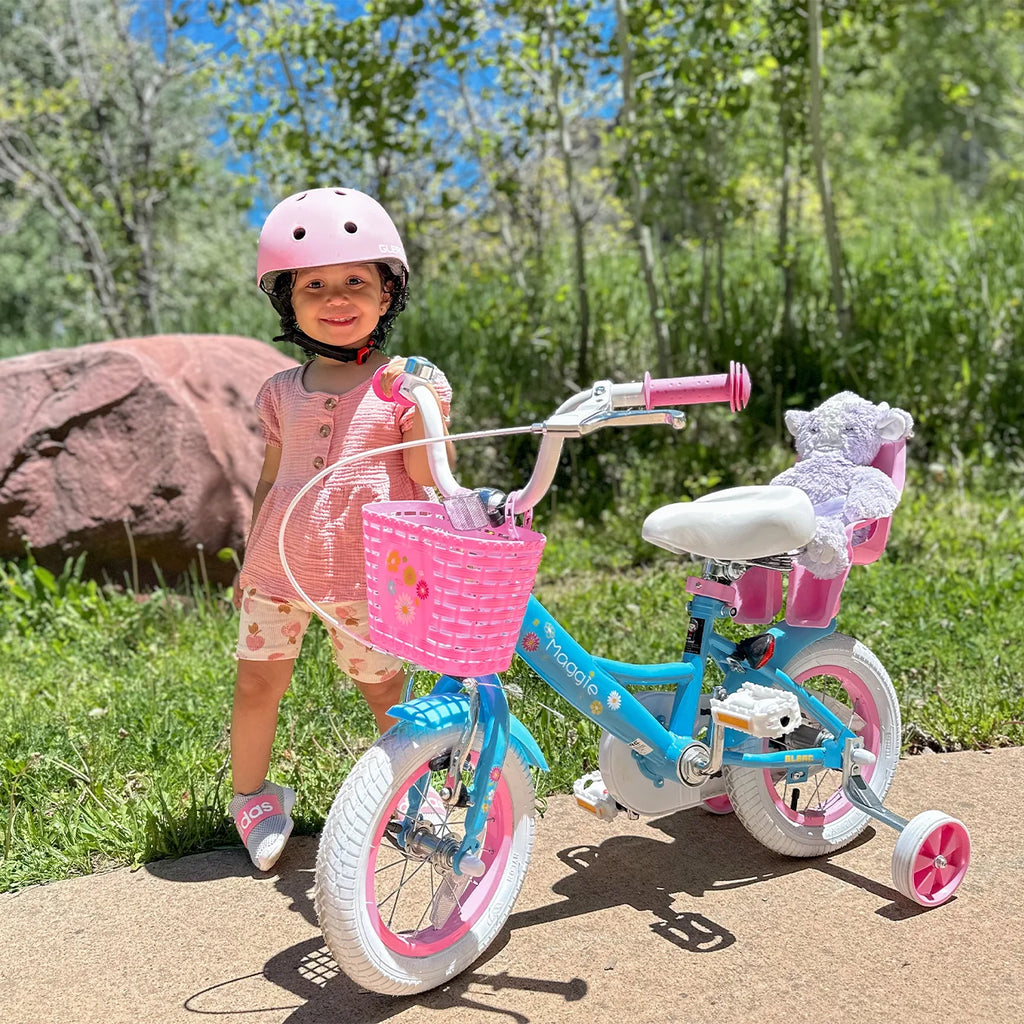 Vélo pour filles Glerc Maggie de 12 pouces pour enfants de 2 à 4 ans, Pêche