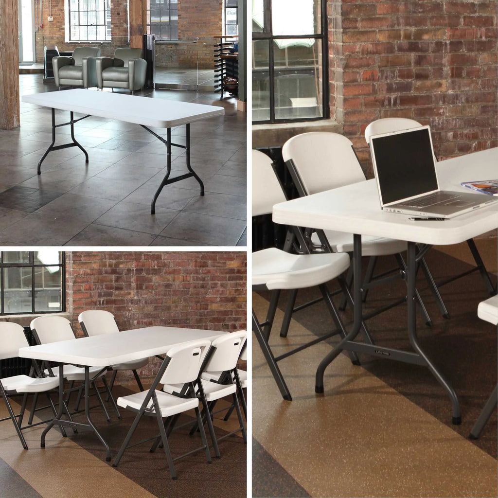 Table pliante de haute qualité de qualité commerciale Lifetime 6', blanche