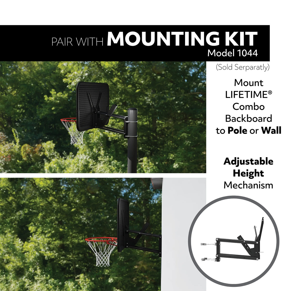 Kit complet de panneau et de cercle de basket-ball d’intérieur/extérieur Lifetime New (polycarbonate de 54 pouces) - 71526