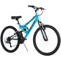 Vélos tout-terrain à suspension intégrale Huffy Trail Runner 24 pour filles, bleu sarcelle