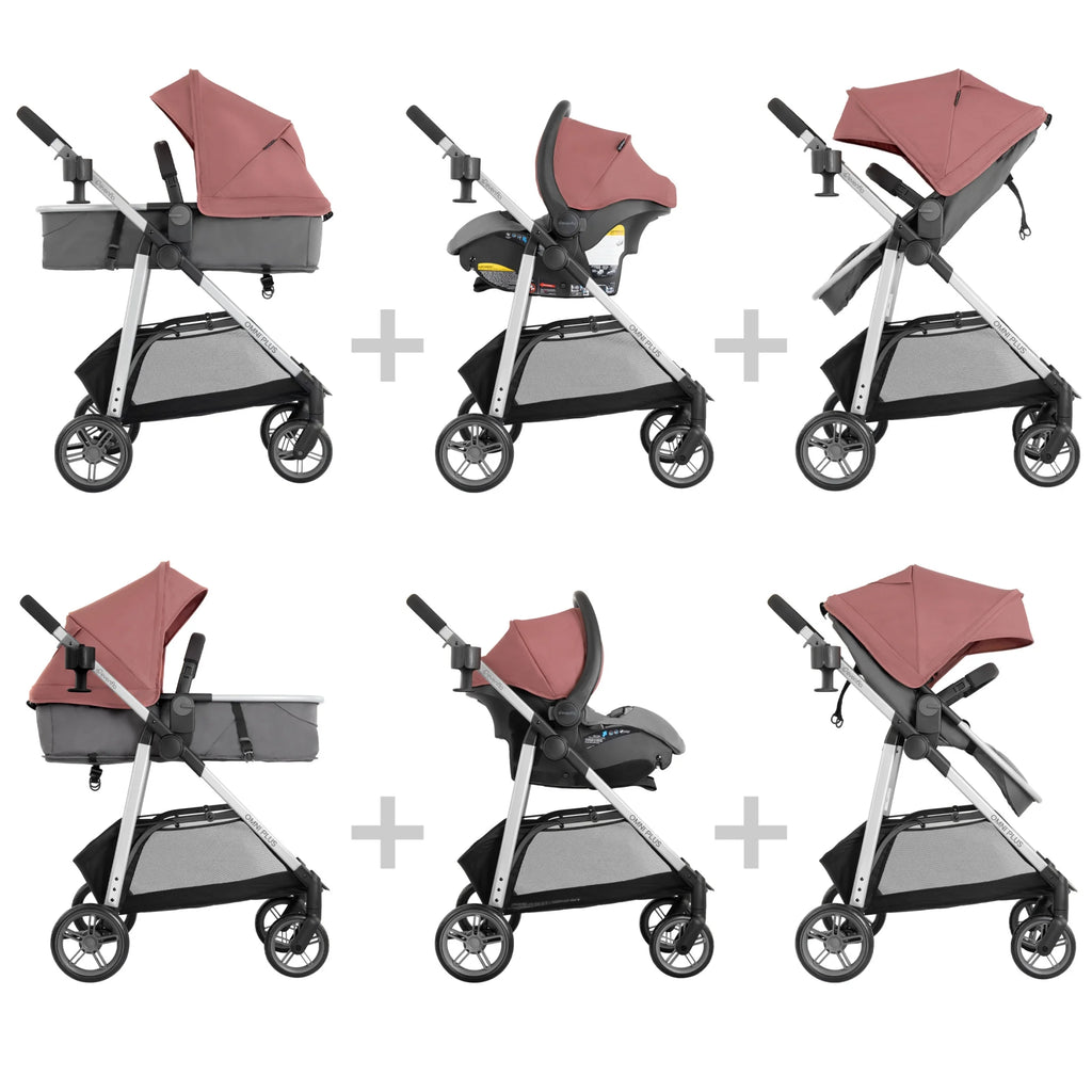 Système de voyage modulaire Evenflo Omni Plus avec siège auto pour bébé LiteMax Sport, gris Mylar, unisexe