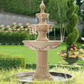 MAGIC UNION Fontaine d’eau de jardin d’extérieur, fontaines et cascades italiennes de 48,4 po de haut, grande fontaine d’intérieur à trois niveaux avec cascade et bulleur, avec pompe, pour la décoration de la maison et de la cour