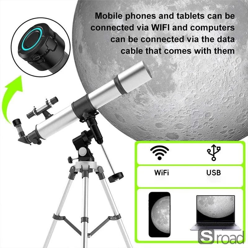 Oculaire électronique WiFi 4K HD pour télescopes, caméra astronomique 5MP avec visualisation en temps réel, pour l'observation des oiseaux, des étoiles et de la nature?,Comme indiqué