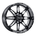 Jante WELD Off-Road W132 Cheyenne 22x12, noire brillante, usinée, 8x6,5 (-44 mm)