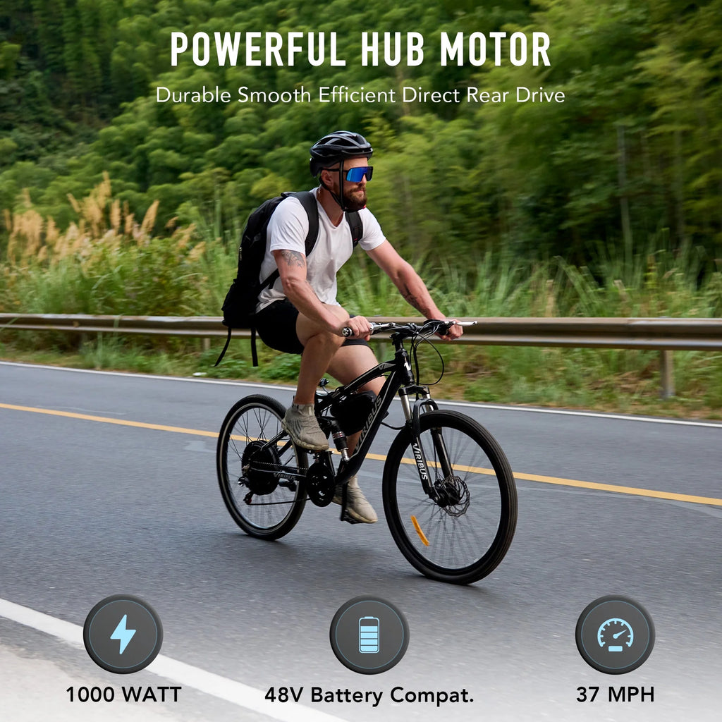 Kit de conversion de vélo électrique Viribus pour roue arrière 26, moteur-roue 1000 W, écran LCD, kit DIY pour vélo électrique