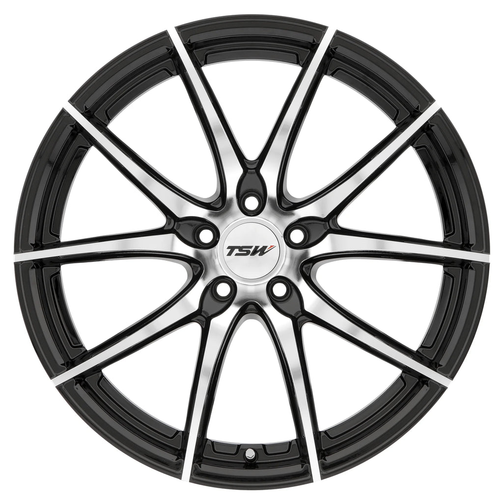 Jante TSW Sprint 18X8.5 5X120 40Et 76.1Cb Noir brillant avec face usinée miroir