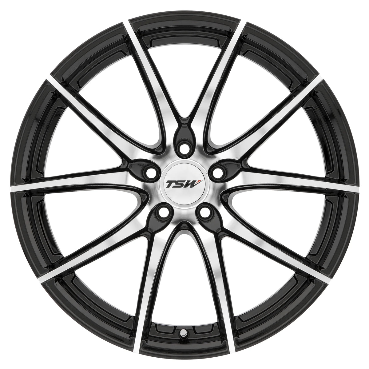 Jante TSW Sprint 18X8.5 5X120 40Et 76.1Cb Noir brillant avec face usinée miroir