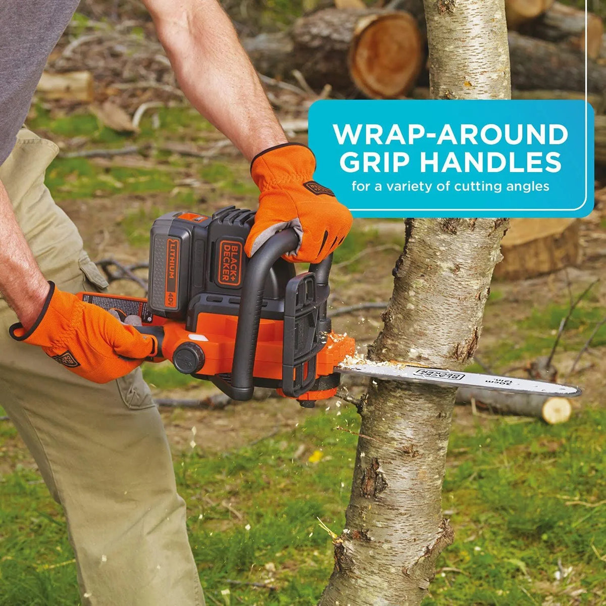 BLACK+DECKER 40V MAX Tronçonneuse sans fil, 12 pouces, Batterie et Chargeur inclus