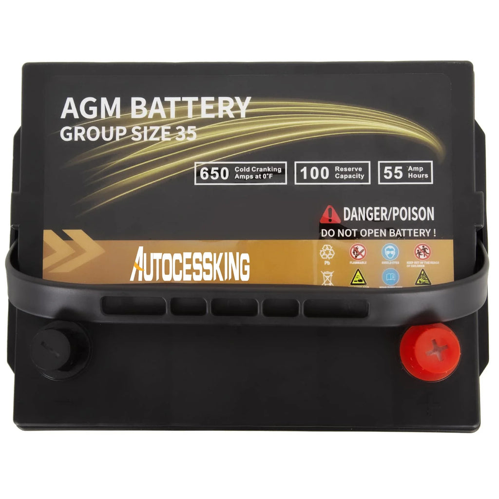 Batterie AGM Autocessking Platinum, batteries rechargeables automobiles groupe 47 pour voiture, 12V H5 680CCA 60Ah 100RC