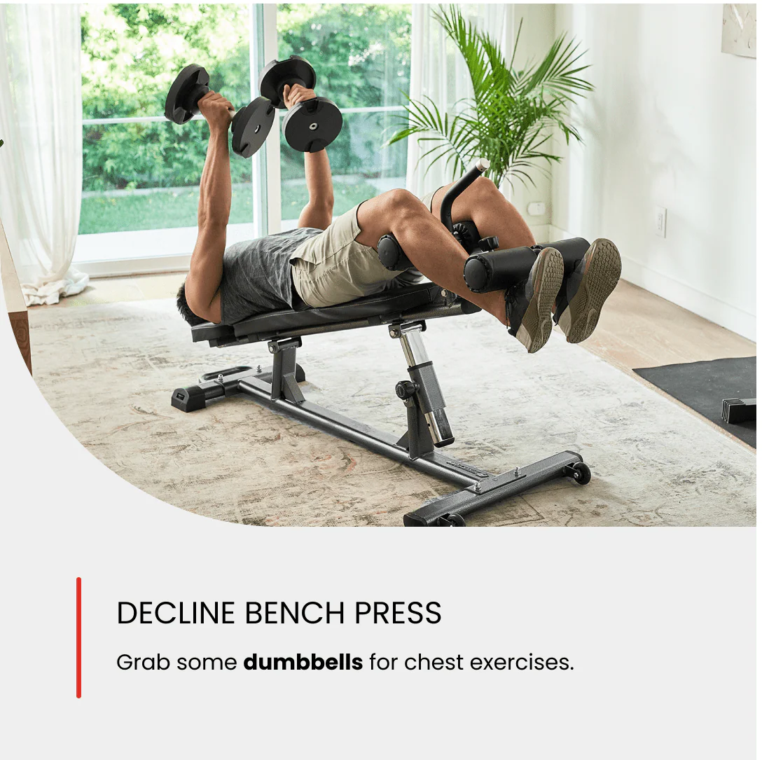 Finer Form Semi, Banc à Abdominaux Commercial Elite, Poignée de Crunch Inversé pour Exercices Abdominaux, Crunch Inversé et Sit-up Décliné avec 4 Réglages de Hauteur, Noir