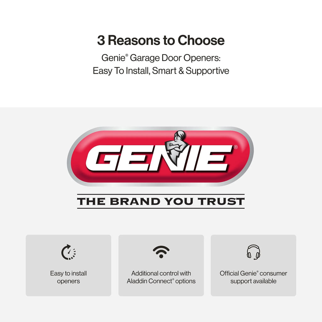 Ouvre-porte de garage Genie Chain Drive 750 3/4 HPc avec batterie de secours – Ultra résistant –