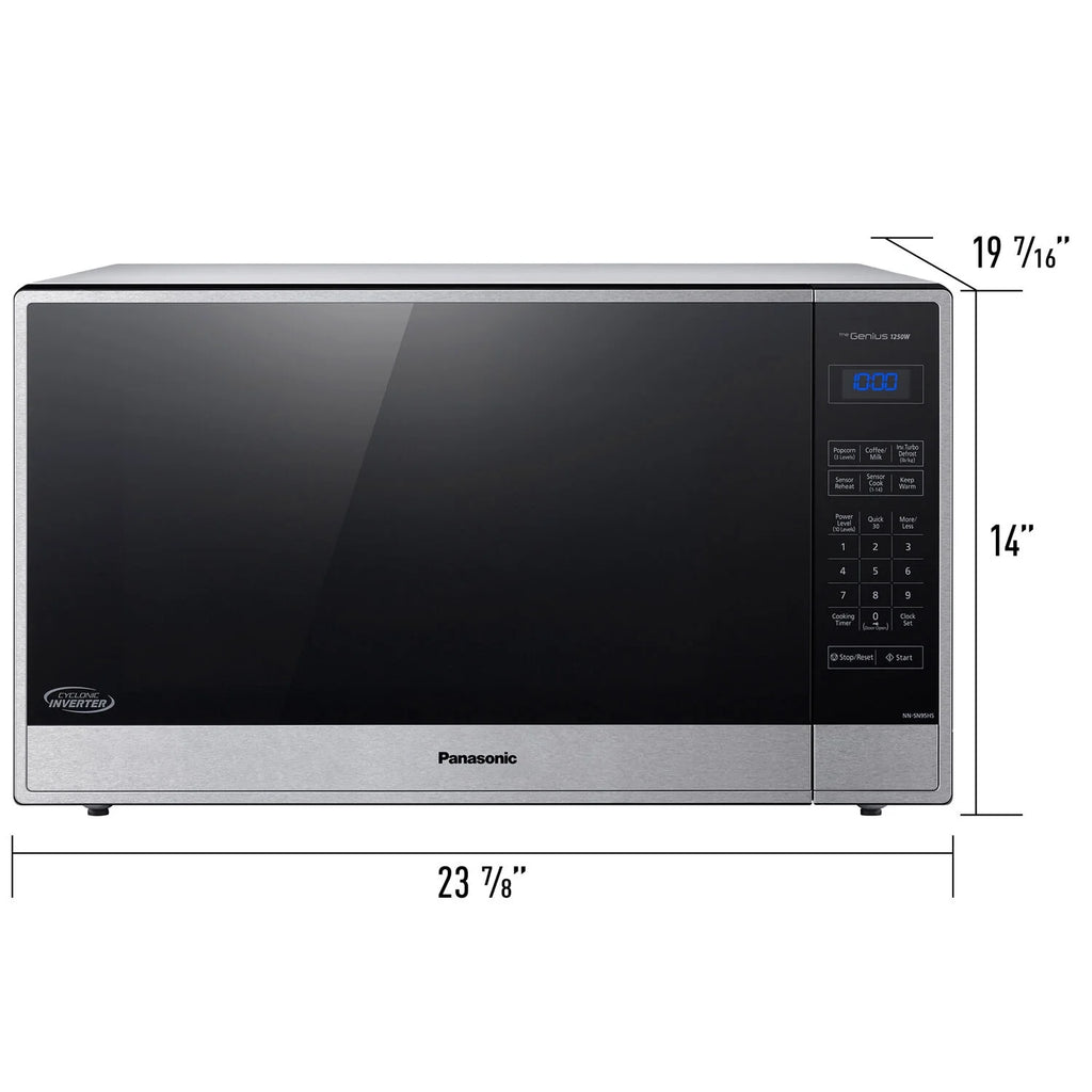 Panasonic 2,2 pi³ 1250 W Micro-ondes de comptoir avec technologie Inverter, Acier inoxydable NN-SN95HS