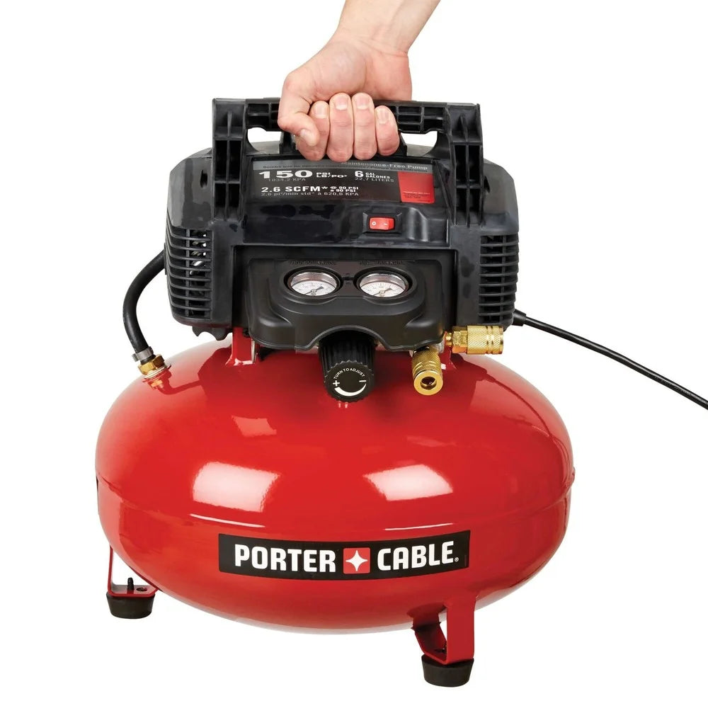 Compresseur d’air sans huile à cuve plate Porter-Cable C2002-ECOM de 0,8 ch, 6 gal