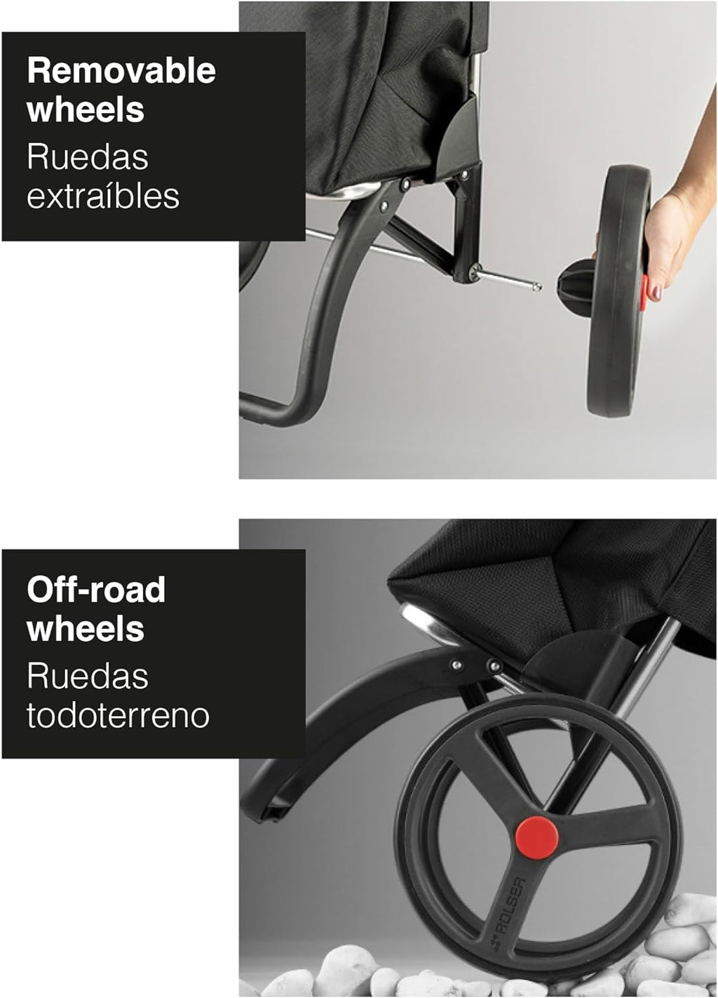 Chariot de courses pliable avec roues | Chariot pliant personnel pour courses | Robuste et portable | Noir