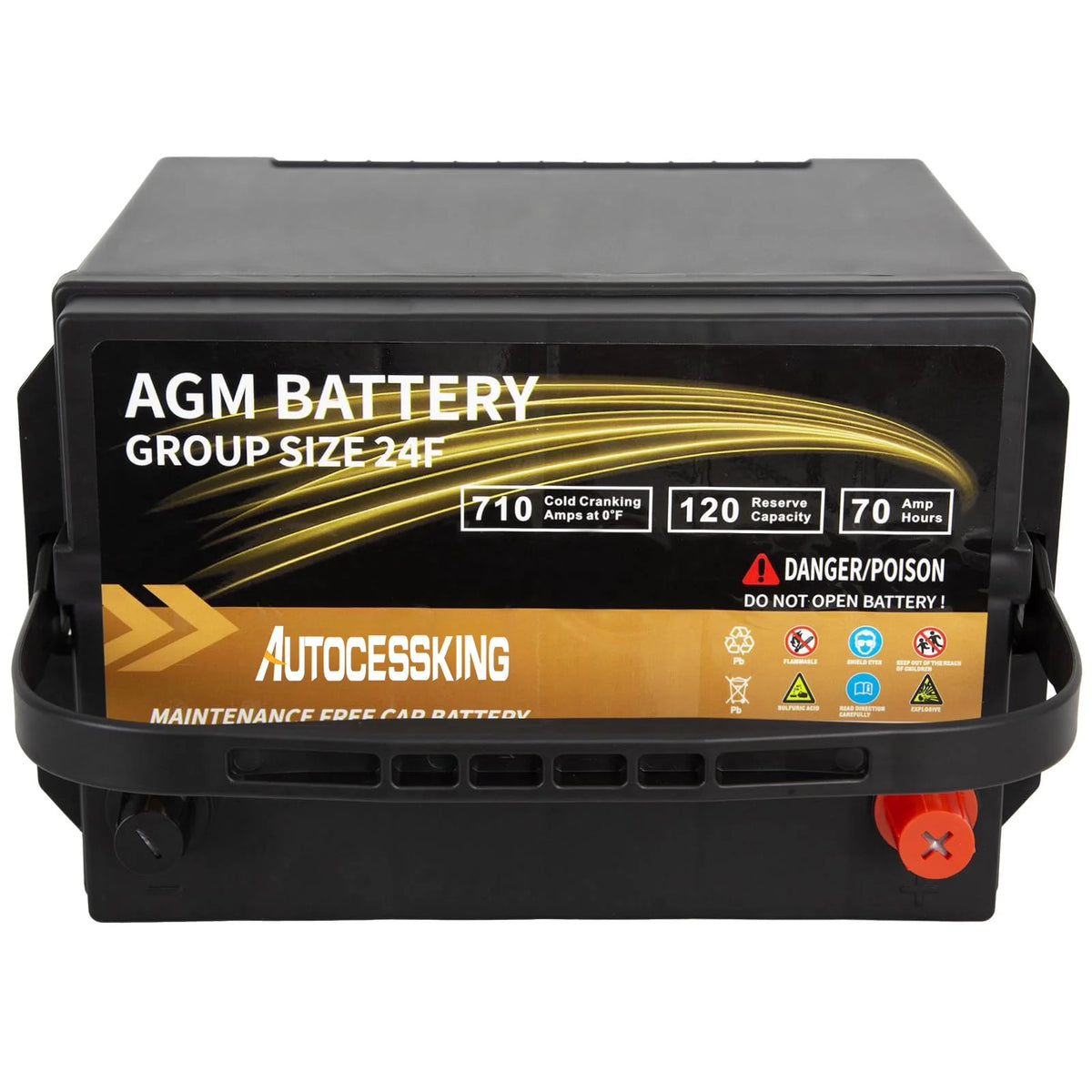 Batterie AGM Autocessking Platinum, batteries rechargeables automobiles groupe 47 pour voiture, 12V H5 680CCA 60Ah 100RC