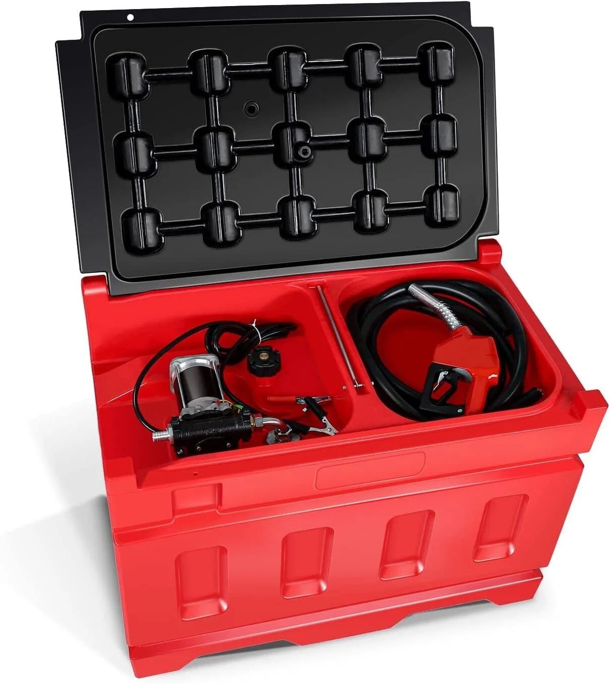 Réservoirs de carburant portables de 48 gallons avec pompe de transfert de carburant à essence 12 V CC 15 GPM