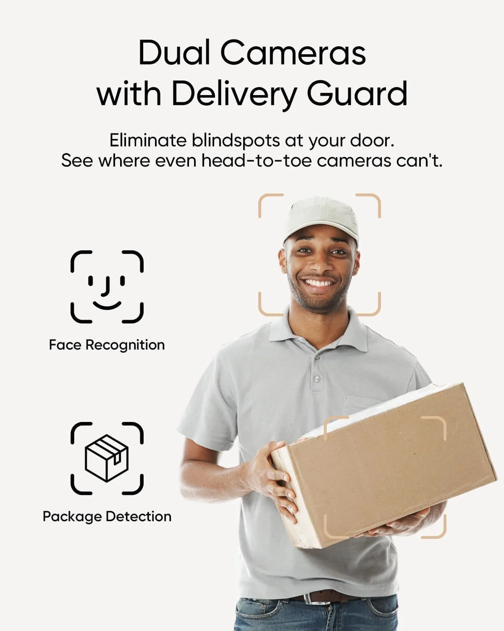 Sonnette vidéo eufy Security E340, double caméra avec surveillance des livraisons, caméra 2K