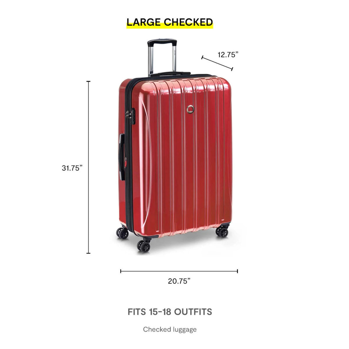 DELSEY PARIS Helium Aero 29 Valise Rigide Extensible à 4 Roulettes Enregistrée, Rouge