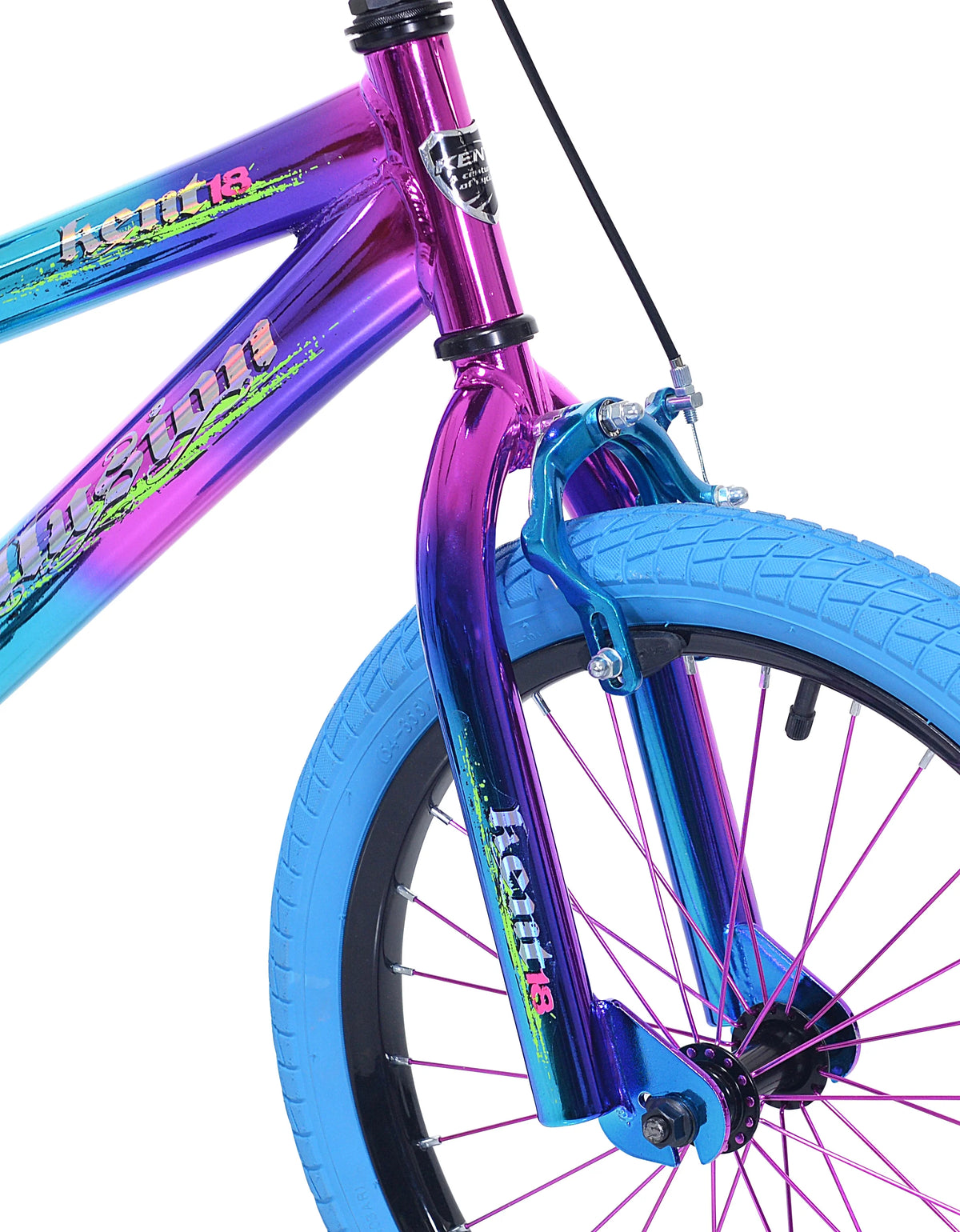 Vélo pour enfant 18 Kent Illusion, roues de 18 pouces, pour enfants de 6 à 12 ans, bleu/violet