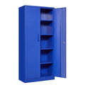 Armoire de rangement en métal Fesbos pour garage avec 2 portes et 4 étagères réglables - Classeur en acier verrouillable de 71, armoire à outils verrouillable pour bureau, maison, garage, salle de sport (Bleu)