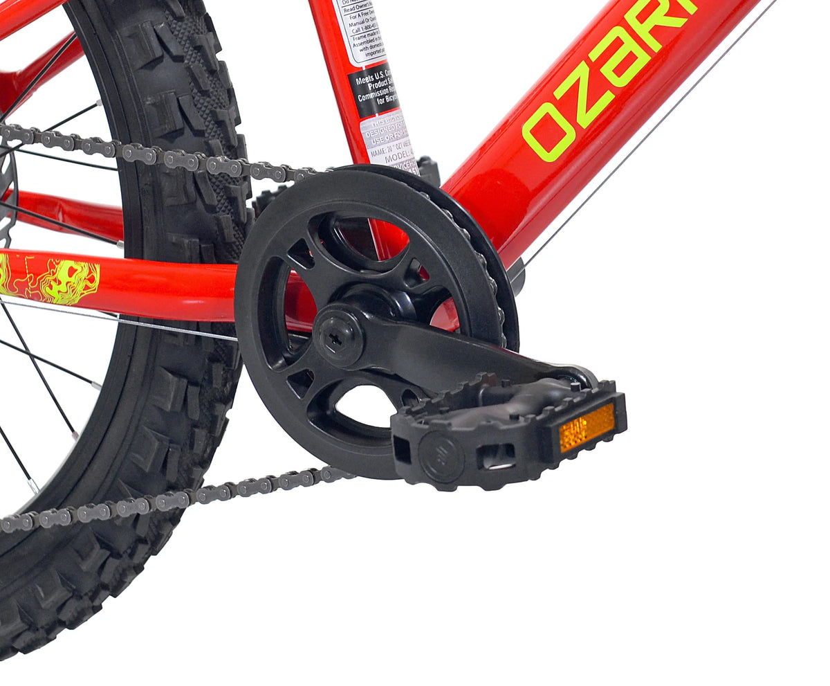 20 VTT Ozark Trail Vibe, 7 vitesses, pour cycliste de 1,20 m à 1,63 m, rouge, enfant/préado/ado, unisexe