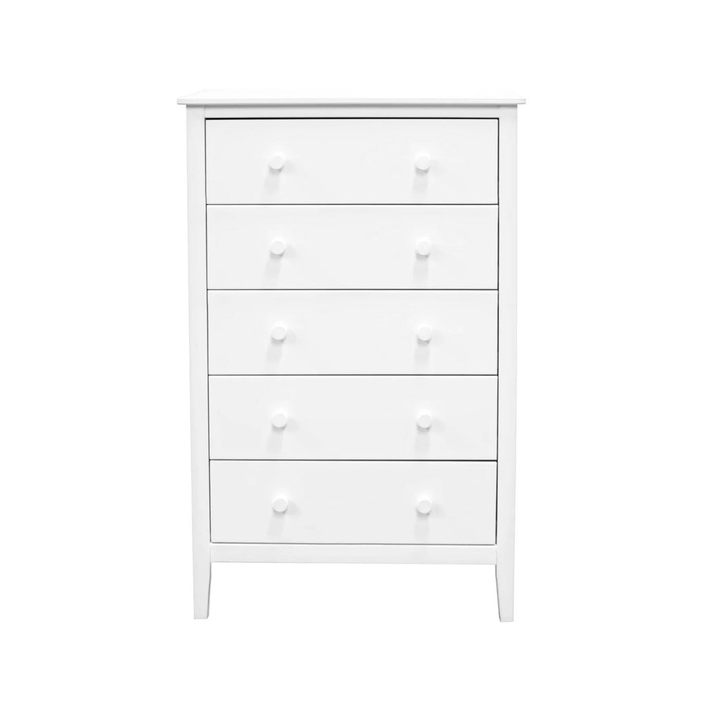 Commode Adeptus Easy Pieces en bois massif à 4 tiroirs - Blanc