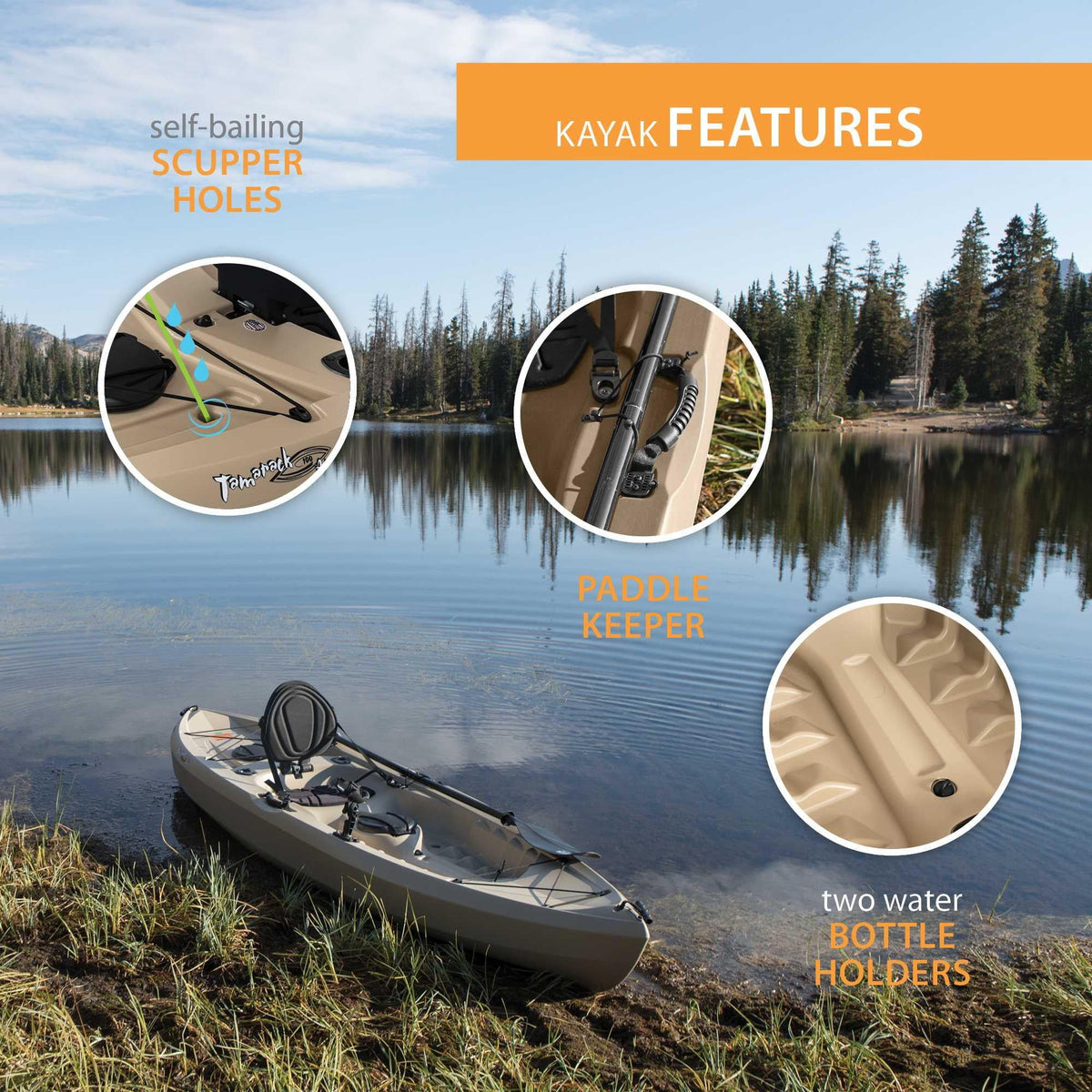 Kayak de pêche Lifetime Tamarack Angler 10 pi, Volcano Fusion (91340)
