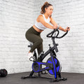 Vélo d’appartement XtremepowerUS, vélo de cyclisme cardio-vasculaire pour l’entraînement et la santé, avec porte-bouteille et cardiofréquencemètre, bleu