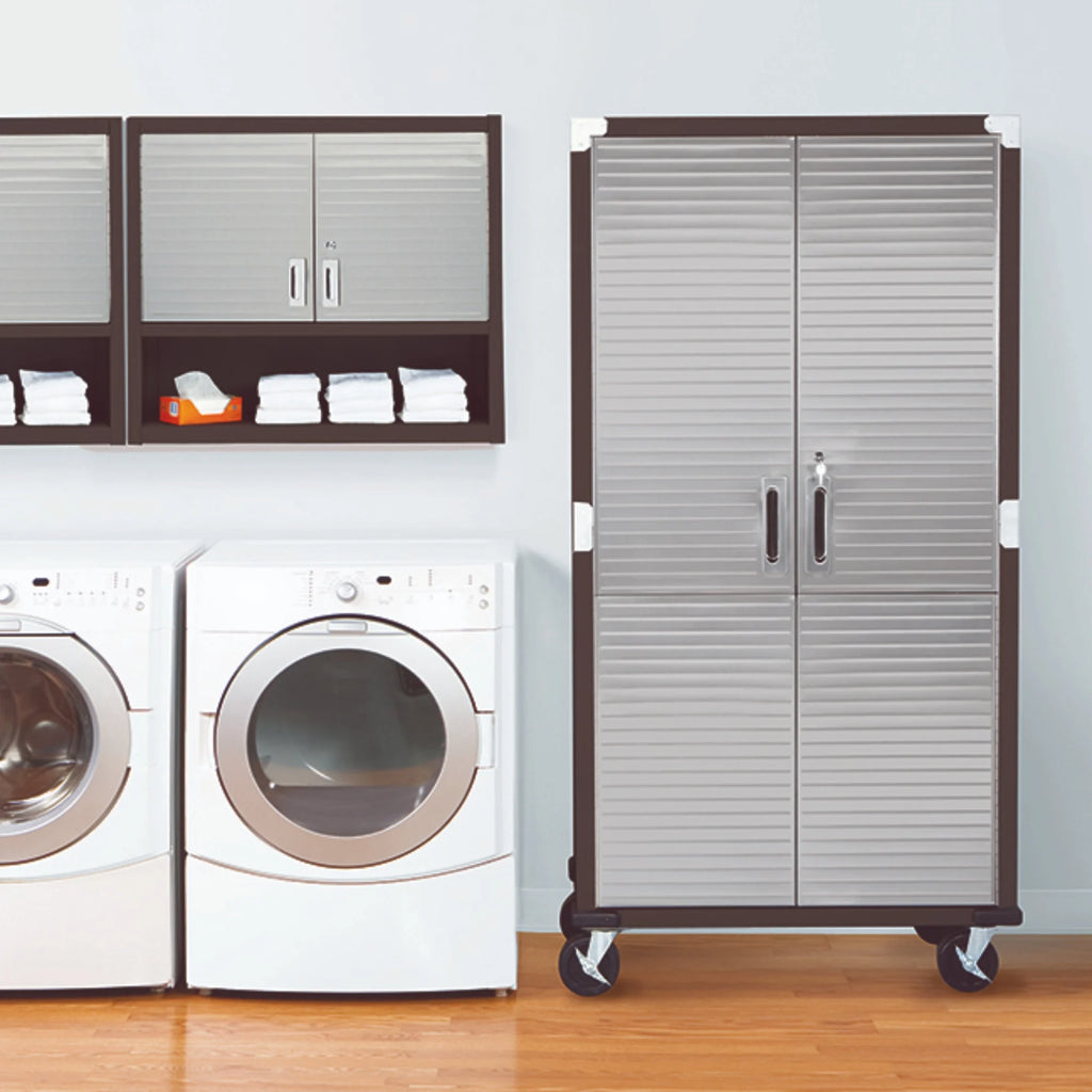 Seville Classics Classeur de rangement verrouillable à corps en acier UltraHD, unité d’étagères, 36 po l x 18 po P x 72 po H, granit