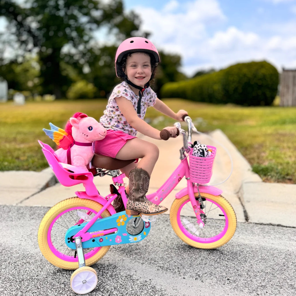 Vélo pour filles Glerc Maggie de 12 pouces pour enfants de 2 à 4 ans, Pêche