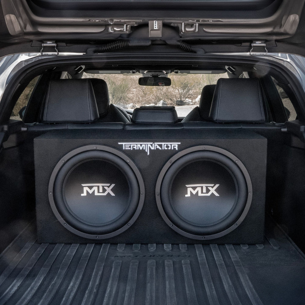 Open Box MTX – Boîtier pour caisson de basses double de 12 pouces, 1 200 watts, pour système audio automobile