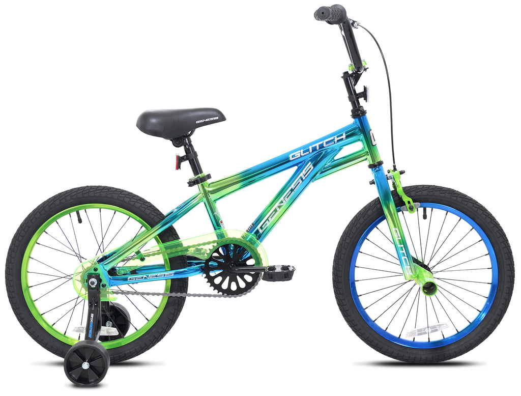 Vélo BMX Glitch Boy 18, Bleu/Vert