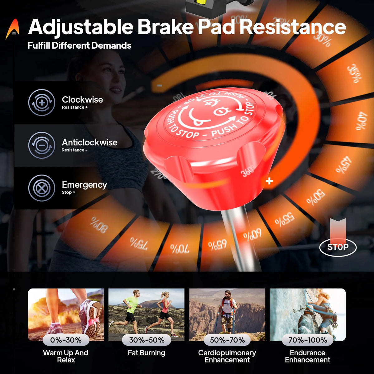 Vélo d’appartement Pooboo, vélo d’intérieur avec résistance réglable pour le domicile ou le bureau, appareil de cardio-training supportant jusqu’à 159 kg