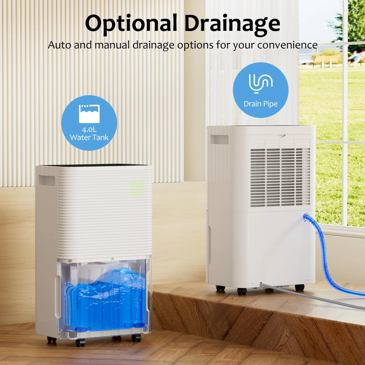 Déshumidificateur KISSAIR de 15 pintes, couverture maximale de 3 000 pi², 3 modes de fonctionnement, minuterie de 24 h, sous-sol/salle de bain/lancerie