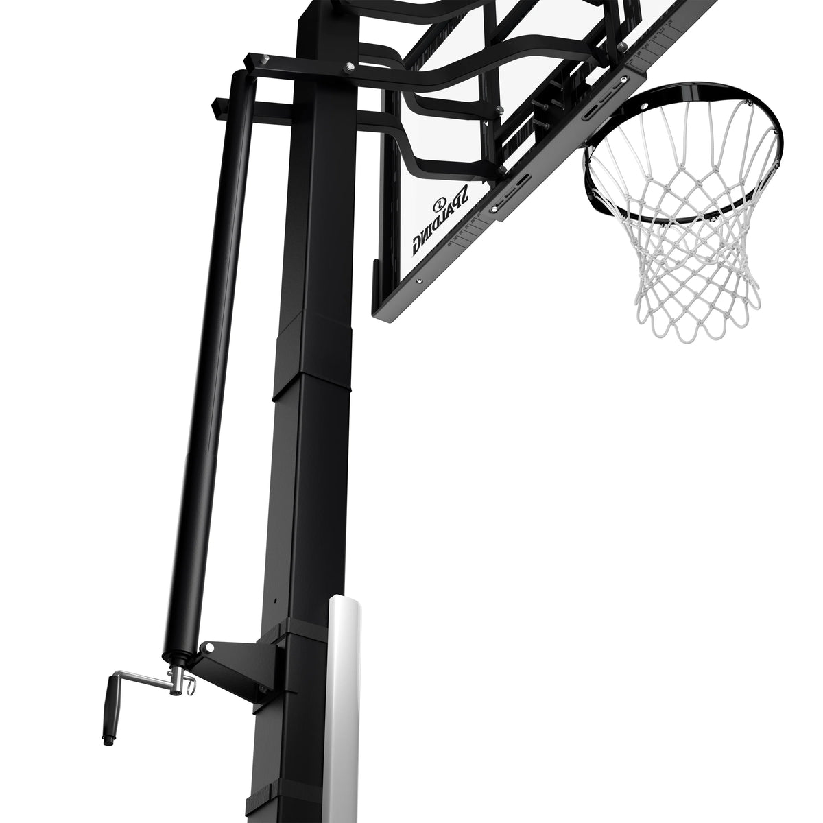 Panier de basketball portable Spalding de 152 cm avec panneau en acrylique, cric à vis et cercle Arena Slam – Jeu en extérieur