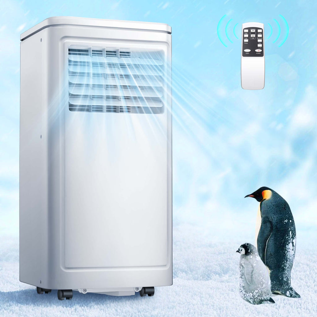 Climatiseur portable Auseo, 8 000 BTU ASHRAE, climatiseur silencieux 4-en-1 avec déshumidificateur, ventilateur, mode sommeil et filtre lavable pour des pièces allant jusqu’à 350 pi²