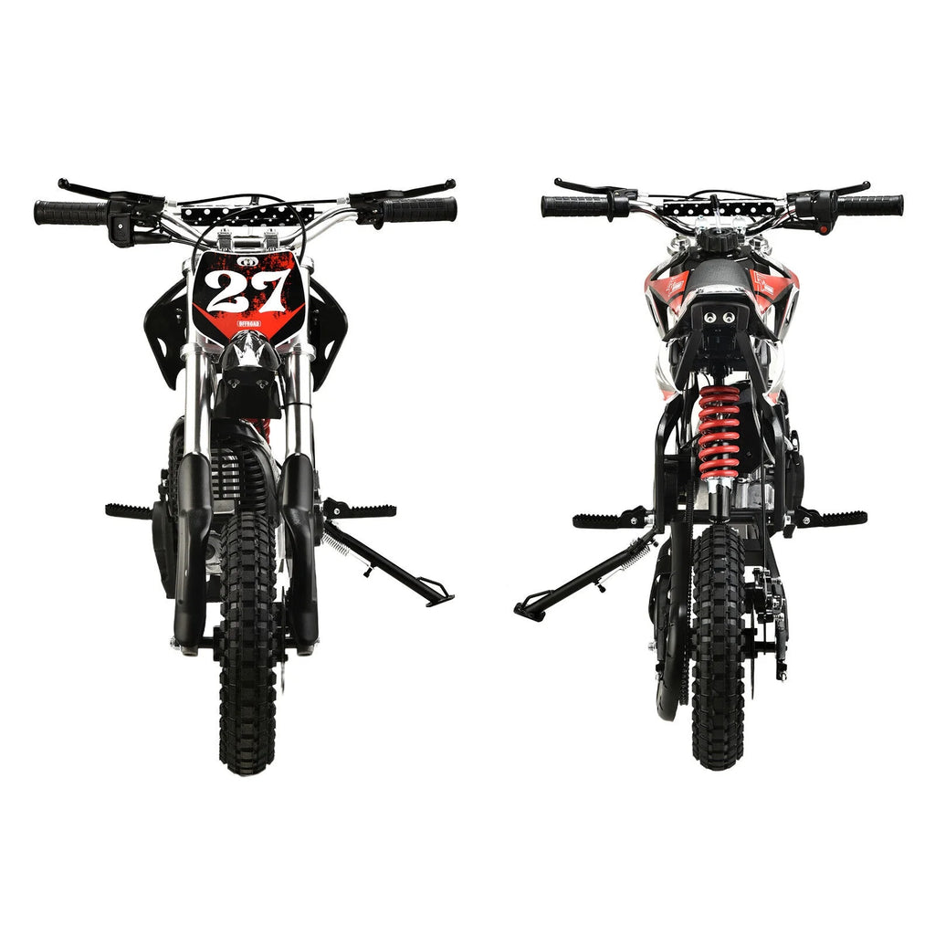 Mini moto tout-terrain à essence 4 temps 40 cc Pocket Pit Bike avec freins pour enfants et adolescents, noire