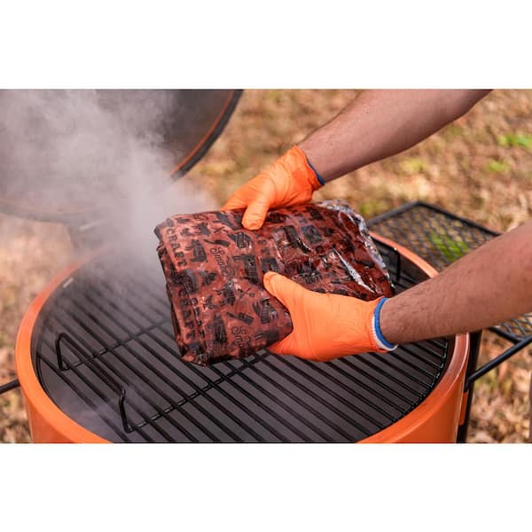 Fumoir et barbecue à tambour Bronco Pro Charcoal orange avec 366 po² d’espace de cuisson