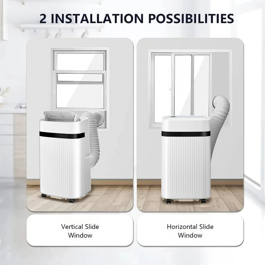 Climatiseur portable Auseo 8 000 BTU ASHRAE, pour des espaces allant jusqu’à 32,5 m², 3-en-1 avec déshumidificateur, ventilateur et mode sommeil, télécommande et minuterie 24 heures