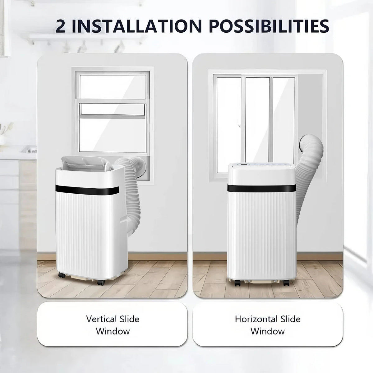Climatiseur portable Auseo 8 000 BTU ASHRAE, pour des espaces allant jusqu’à 32,5 m², 3-en-1 avec déshumidificateur, ventilateur et mode sommeil, télécommande et minuterie 24 heures