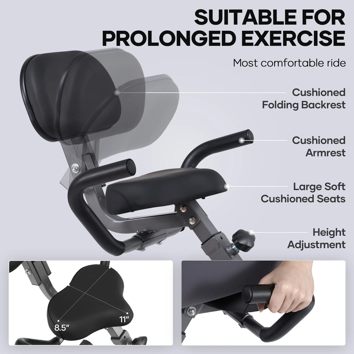 Vélo d’appartement pliable à charges magnétiques, avec capteur de fréquence cardiaque et écran LCD, idéal pour le cyclisme d’intérieur à domicile