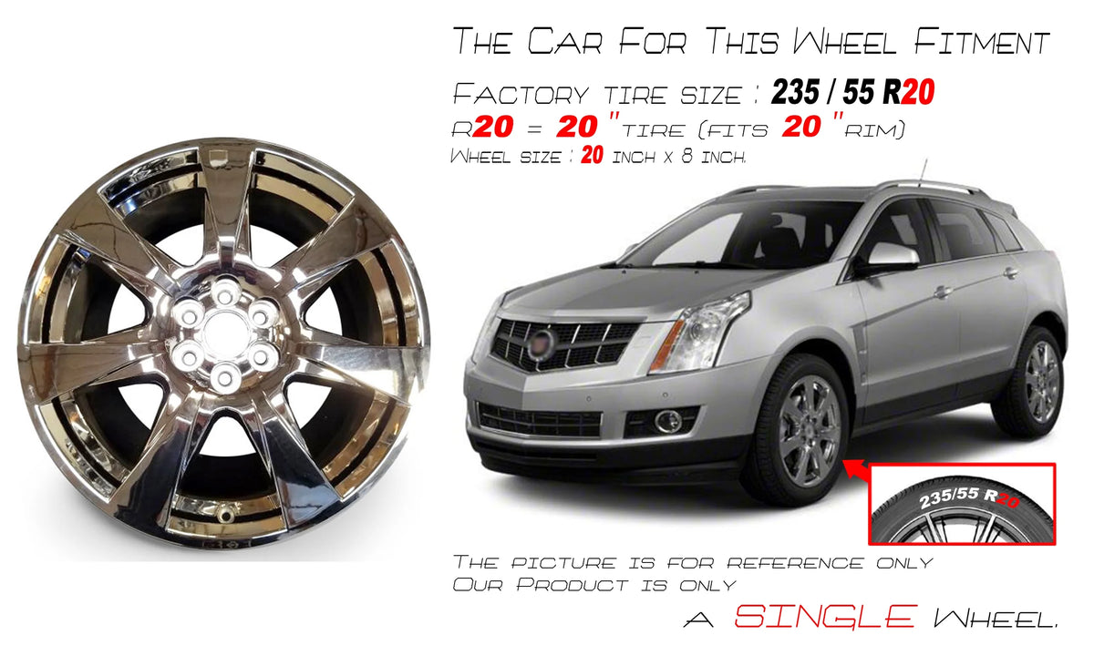 Jante en alliage 20 20x8 neuve à l’unité avec cache chromé pour Cadillac SRX 2010 2011 2012 2013, jante de remplacement au design OEM 4666 04666