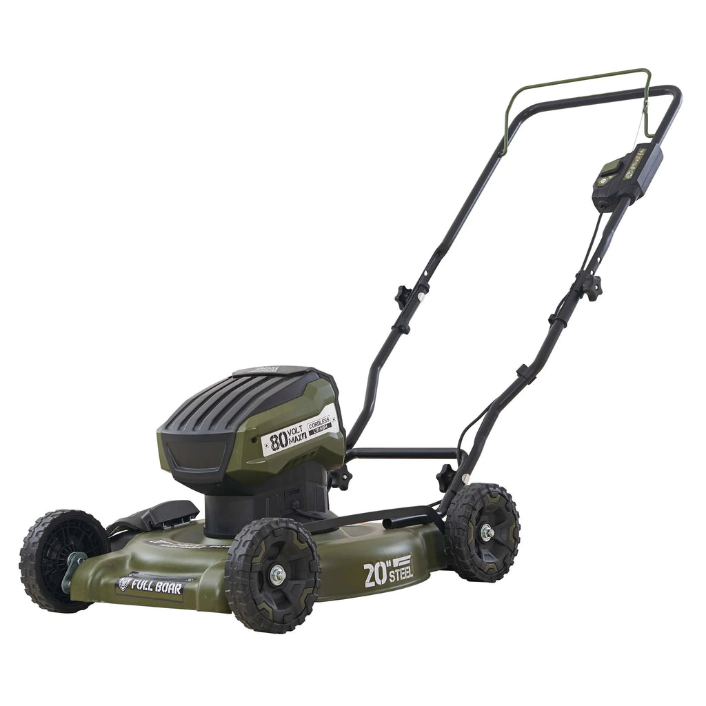 Tondeuse à gazon autotractée sans fil FULL BOAR 80V sans balais de 20 po, batterie 2,5 Ah et 1 chargeur inclus