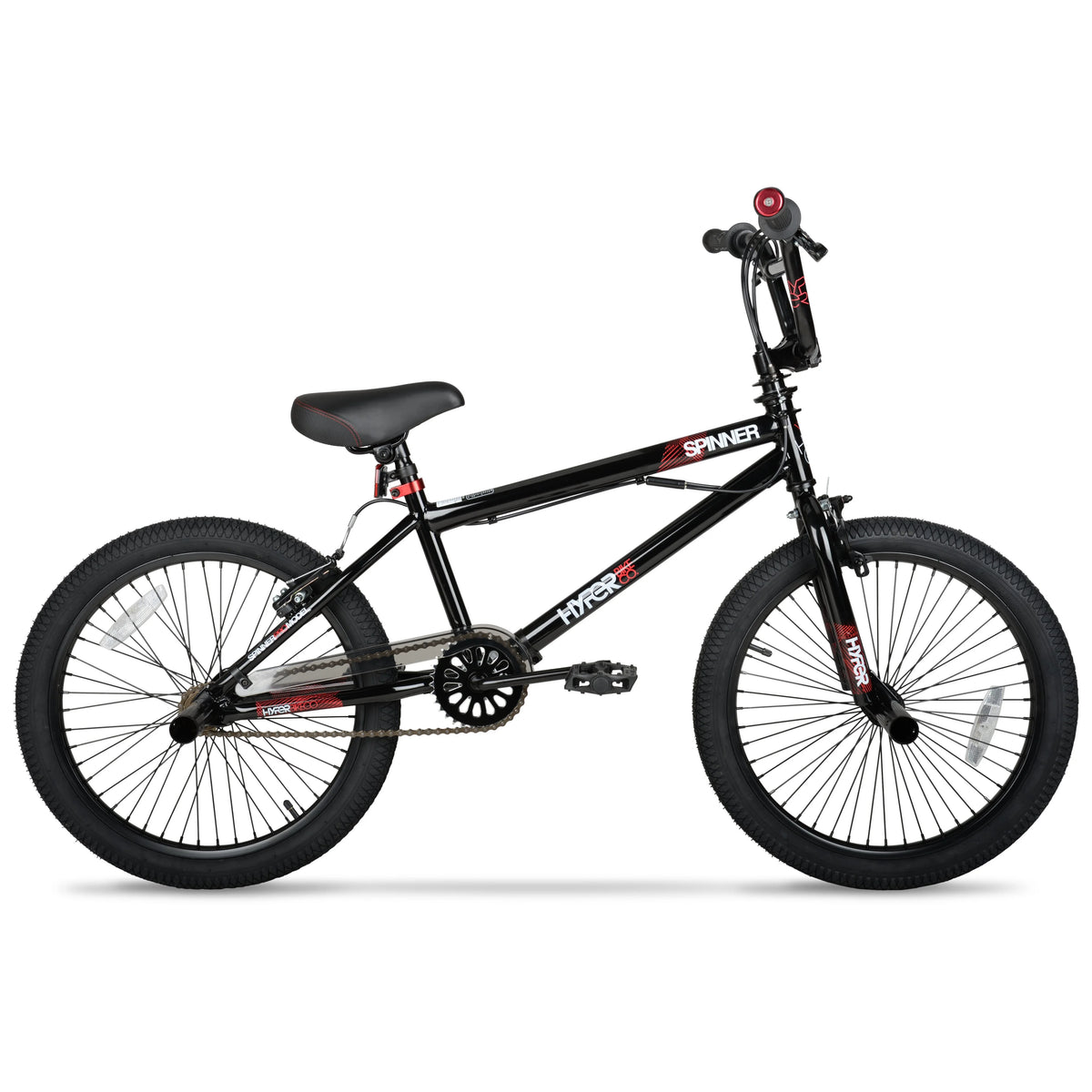 20 Hyper Bicycles Vélo BMX Spinner pour garçon, Noir, Tranche d'âge 8 à 13 ans, Enfant, Préadolescent